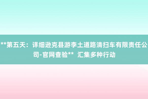 **第五天：详细逊克县游李土道路清扫车有限责任公司-官网查验**  汇集多种行动